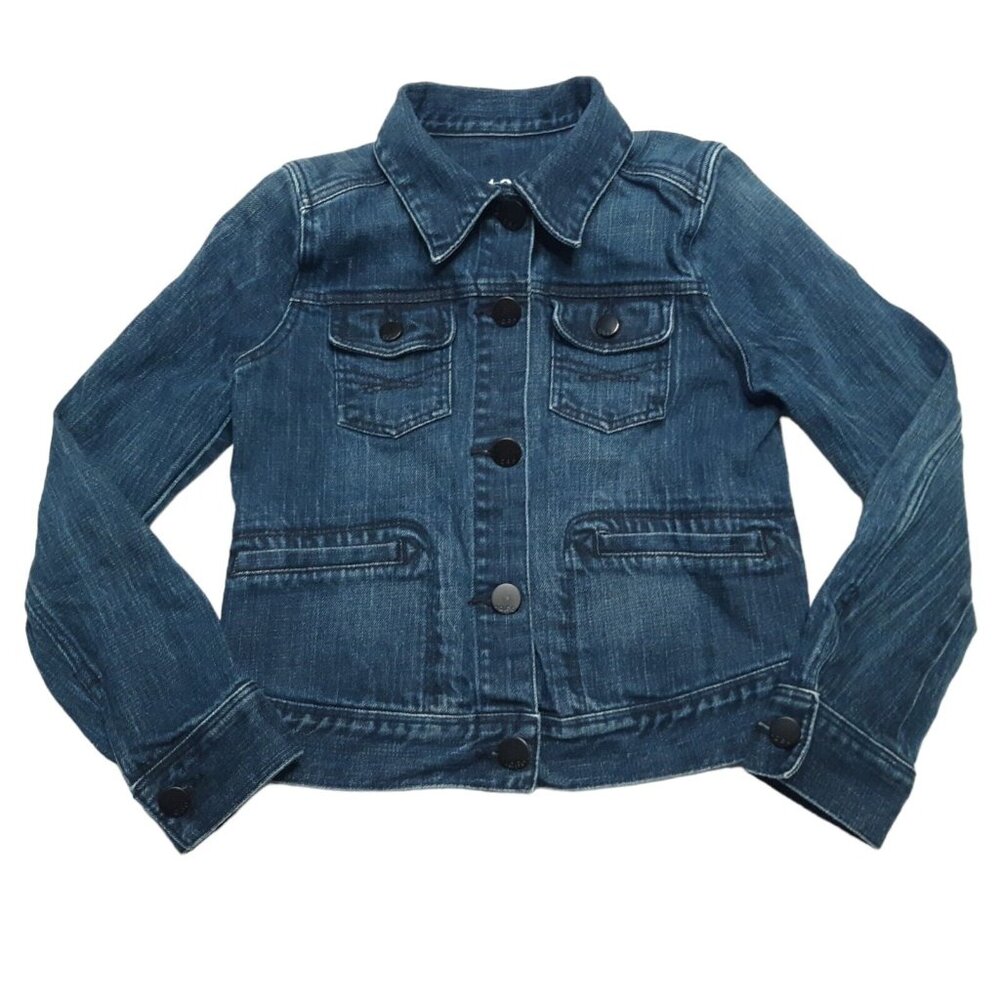 GapKids Denim Jacket Girls M Blue Classic Trucker Heritage Minimalist Jean Coat